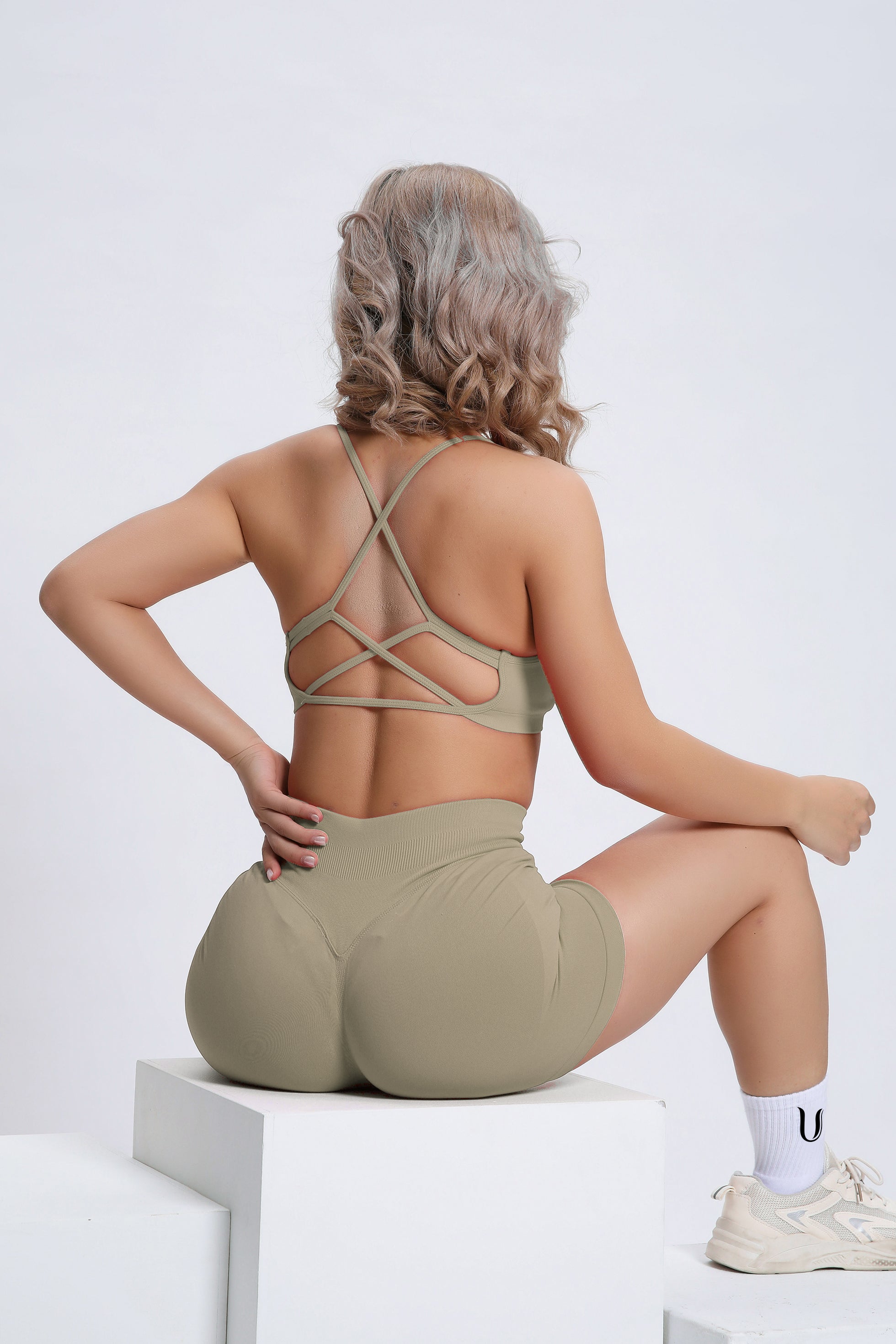 Joy | Sculpt-Shorts mit Scrunch – Grün