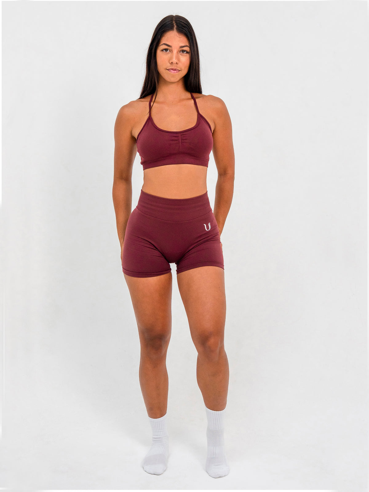 Luna | Premium Seamless Scrunch Short - Wijnrood