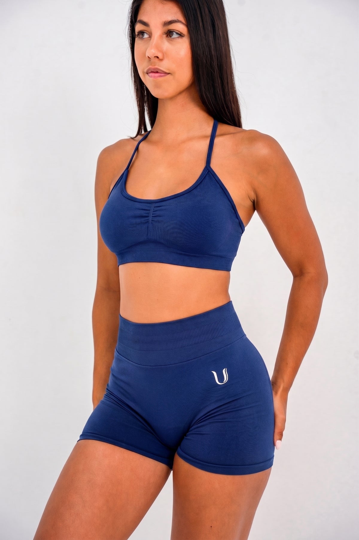 Luna | Premium Seamless Scrunch Short - Dunkelblau