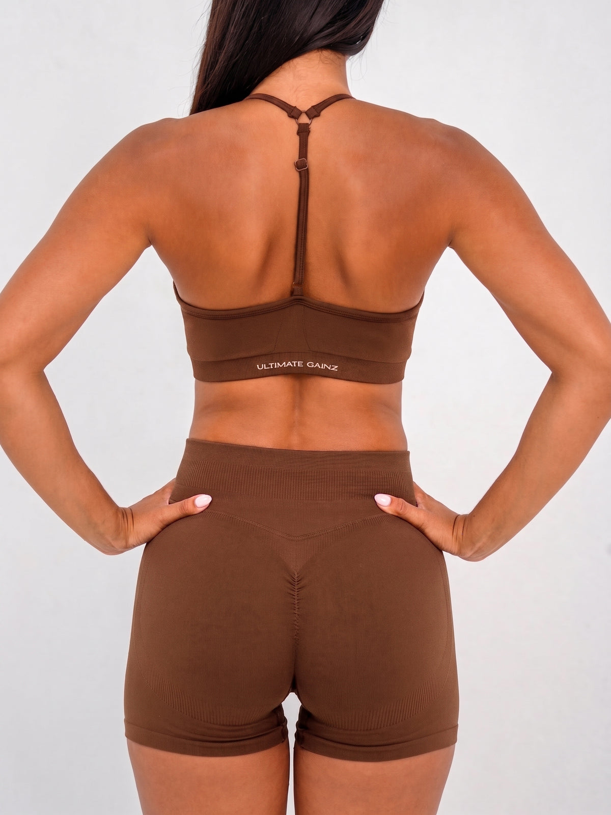 Luna | Premium Seamless Scrunch Short - Braun