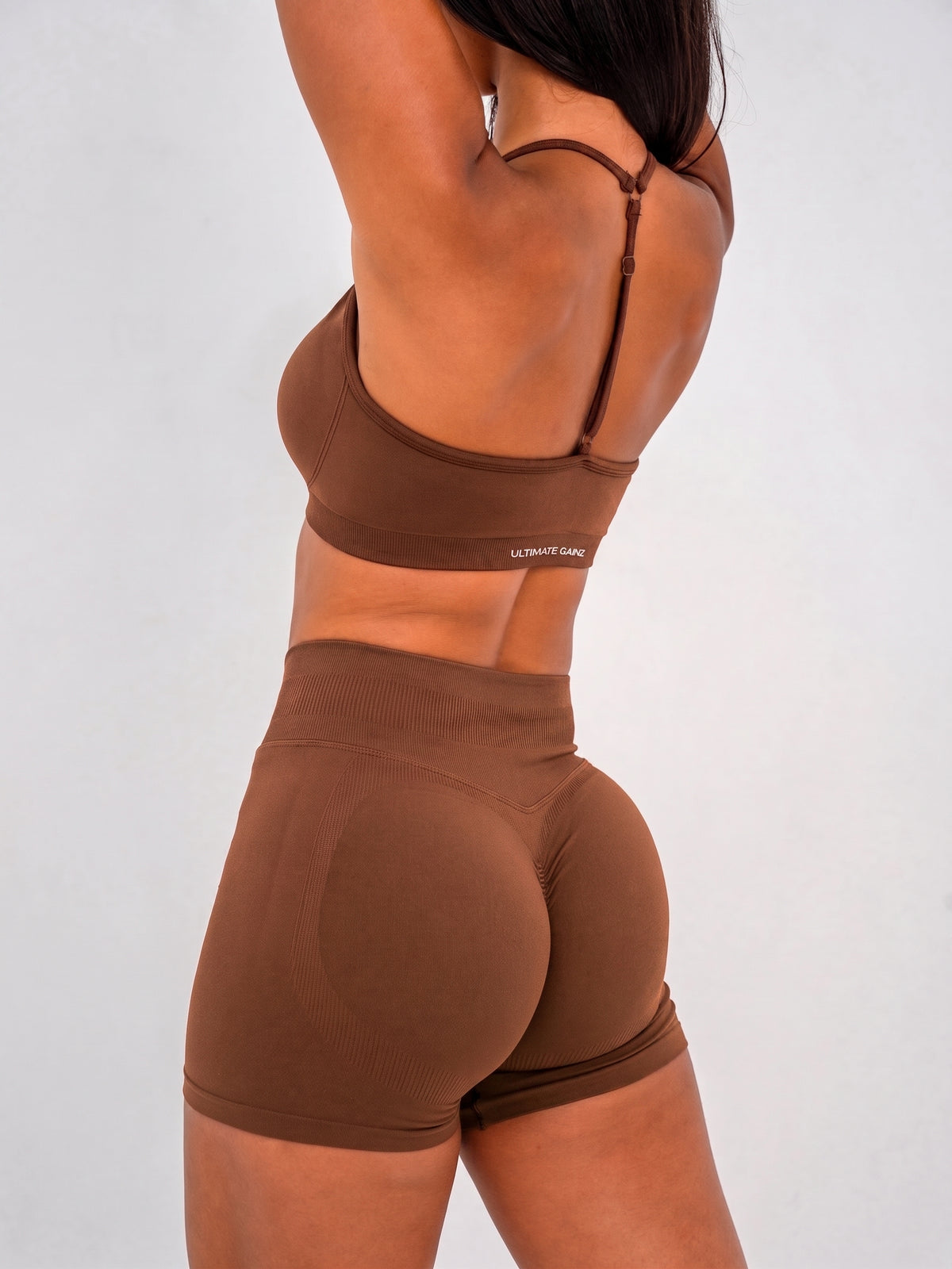 Luna | Premium Seamless Scrunch Short - Braun