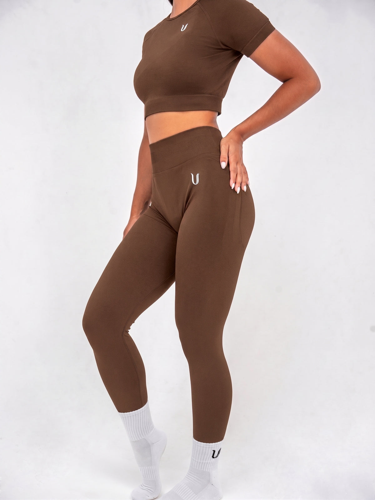 Luna | Premium Seamless Scrunch Legging - Braun