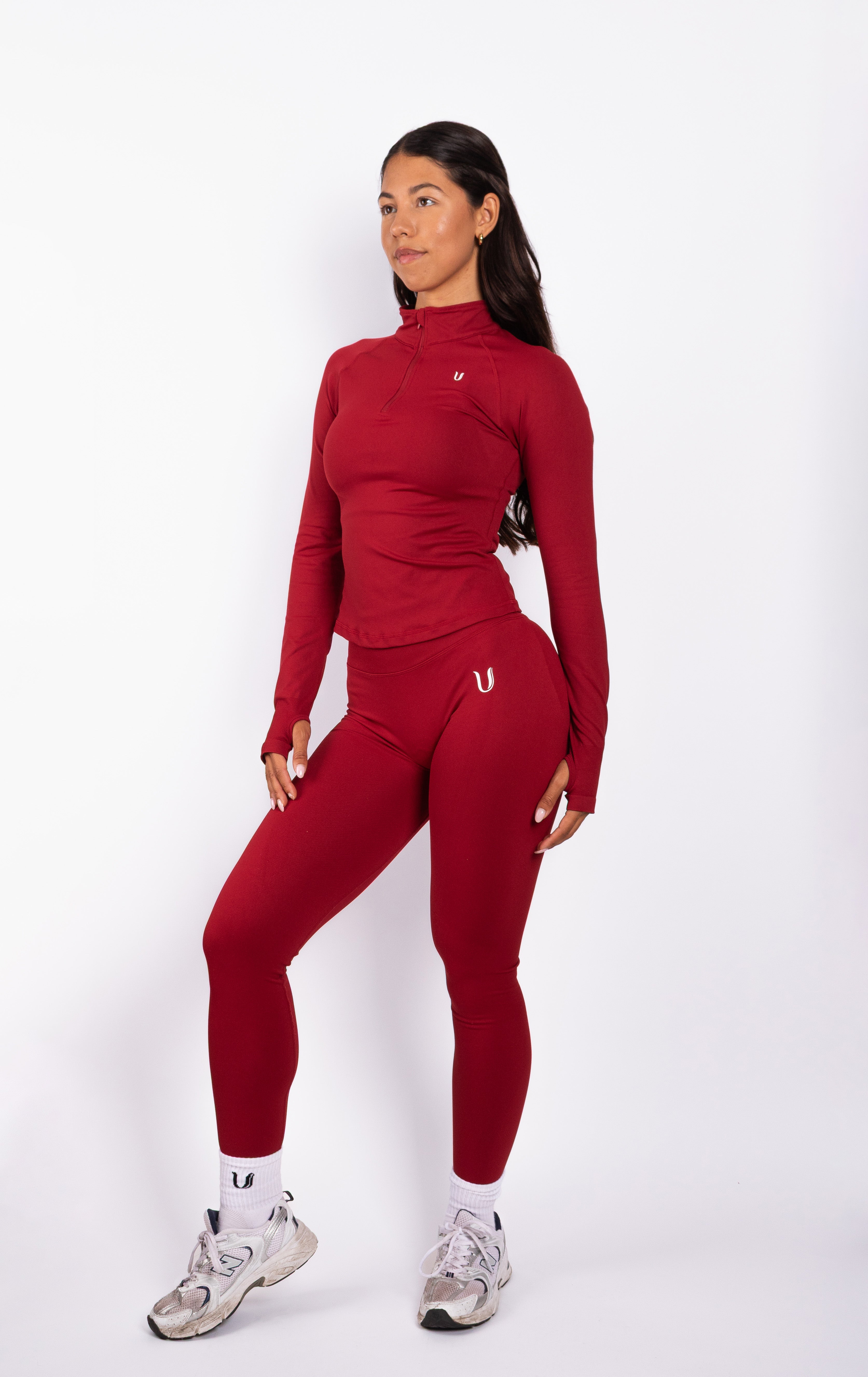 Beau | Half Zip Langarm Top Rot
