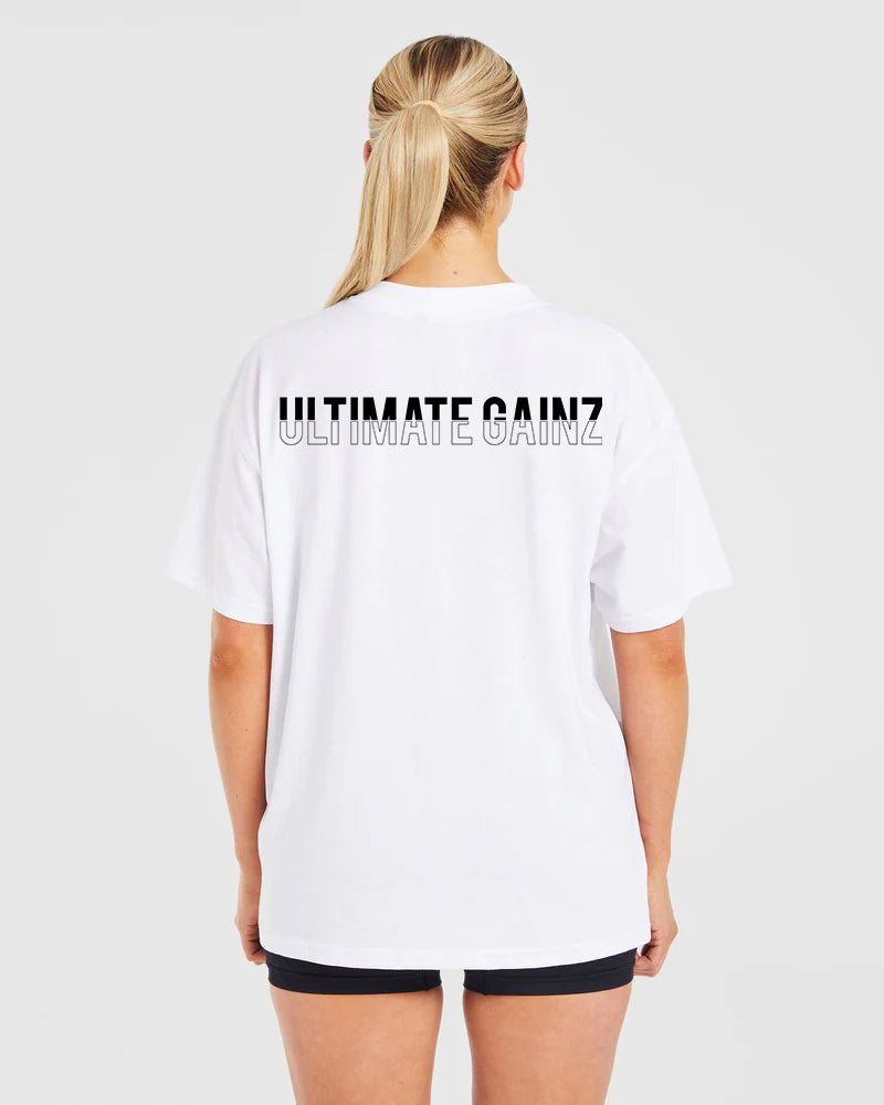 Ultimate Gainz | Oversized Shirt Unisex - Weiß