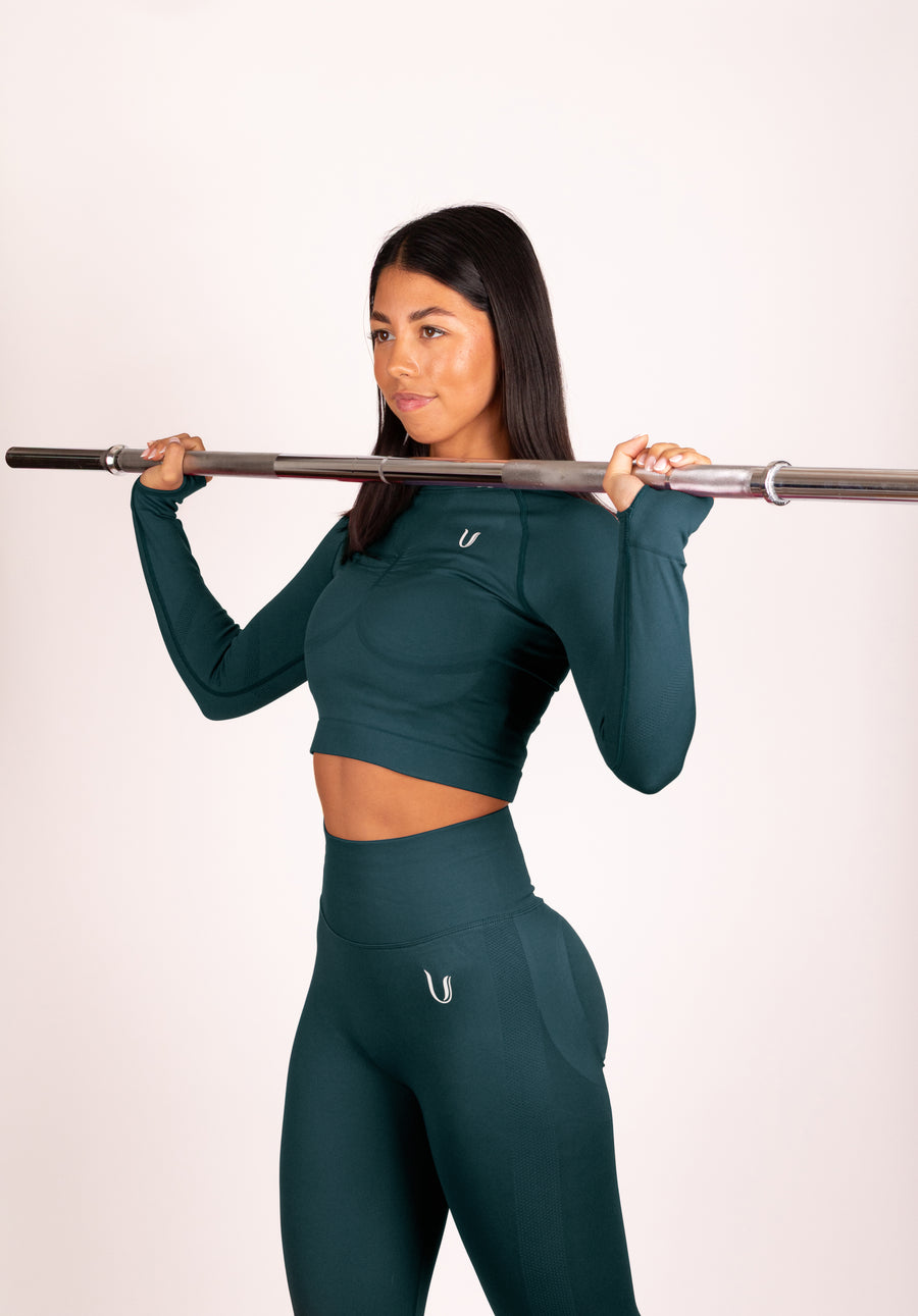 Leonie | Langarm Top Shirt - Blaugrün