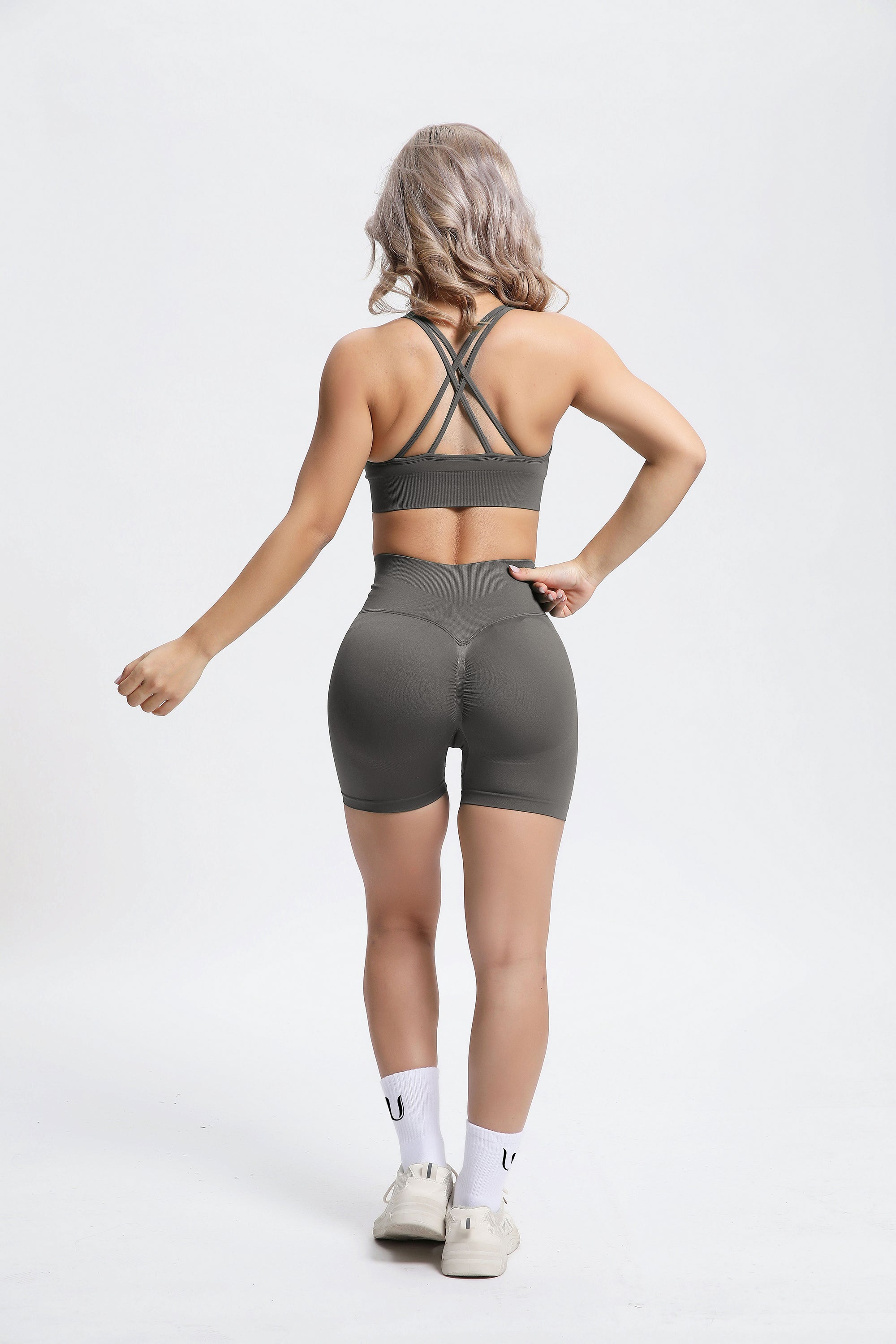 Olivia | Nahtlose Power Short - Grau