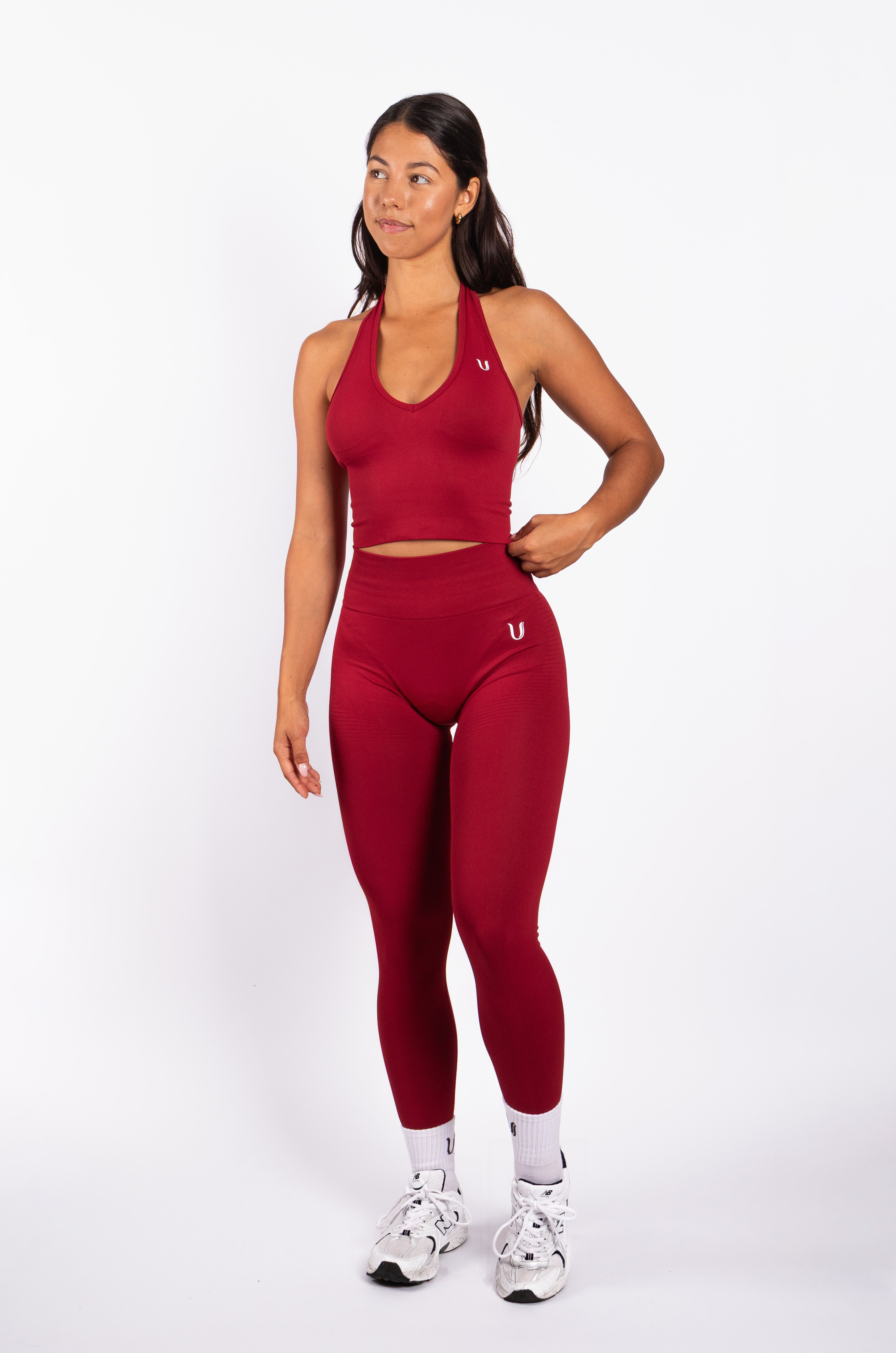Bibi | Gerippte Nahtlose Halter Top – Rot