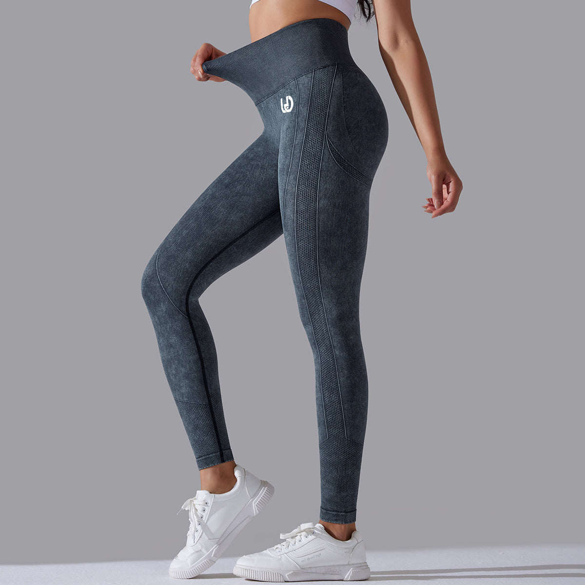 Jane | Leggings Scrunch Patterns - Schwarz