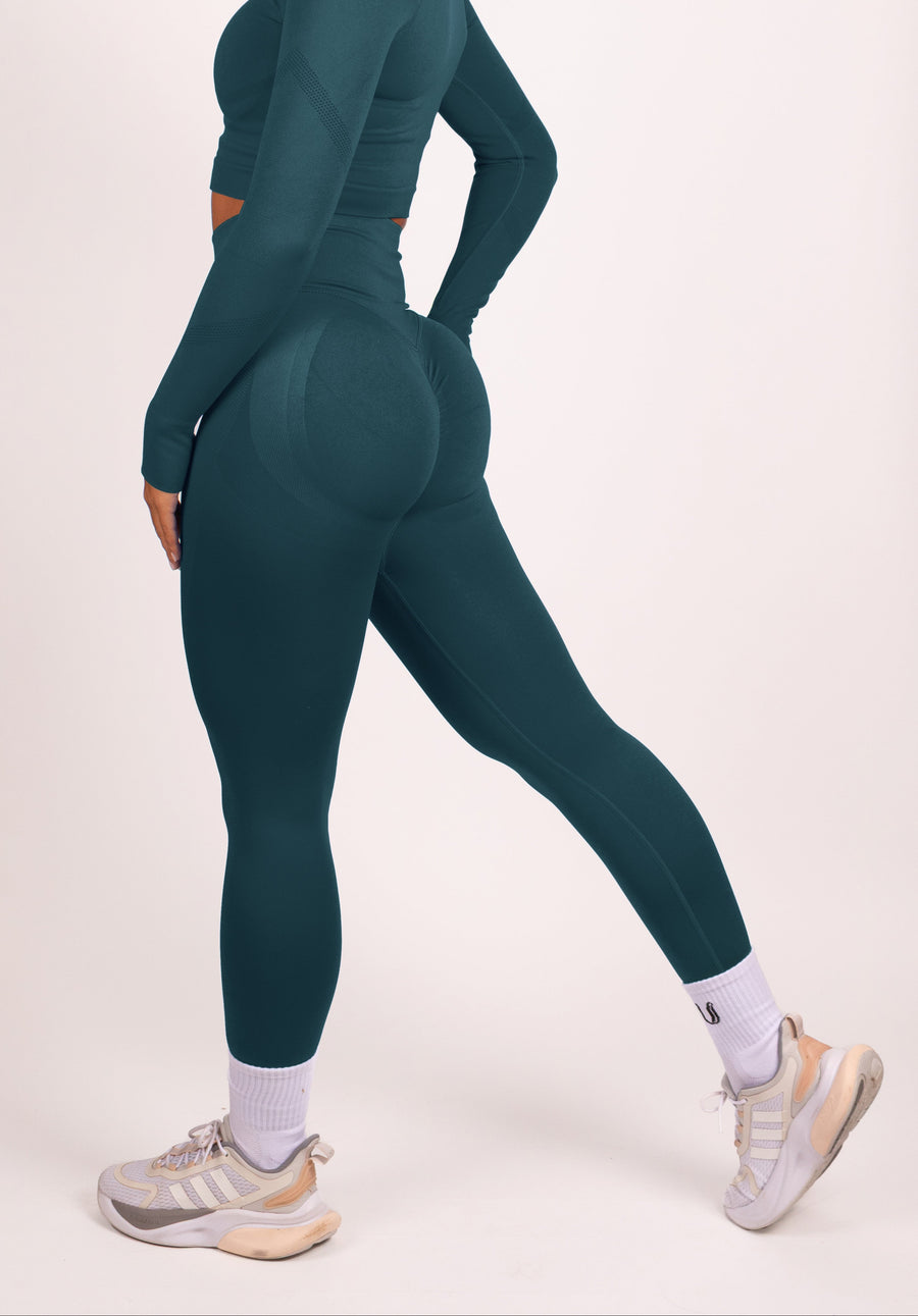 Leonie | Premium Scrunch Leggings - Blaugrün