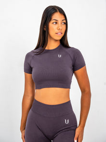 Luna | Premium Seamless Crop Top - Oudpaars
