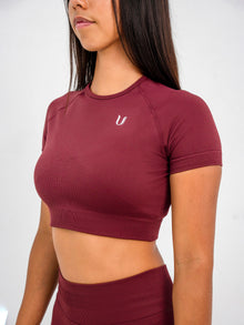 Luna | Premium Seamless Crop Top - Wijnrood