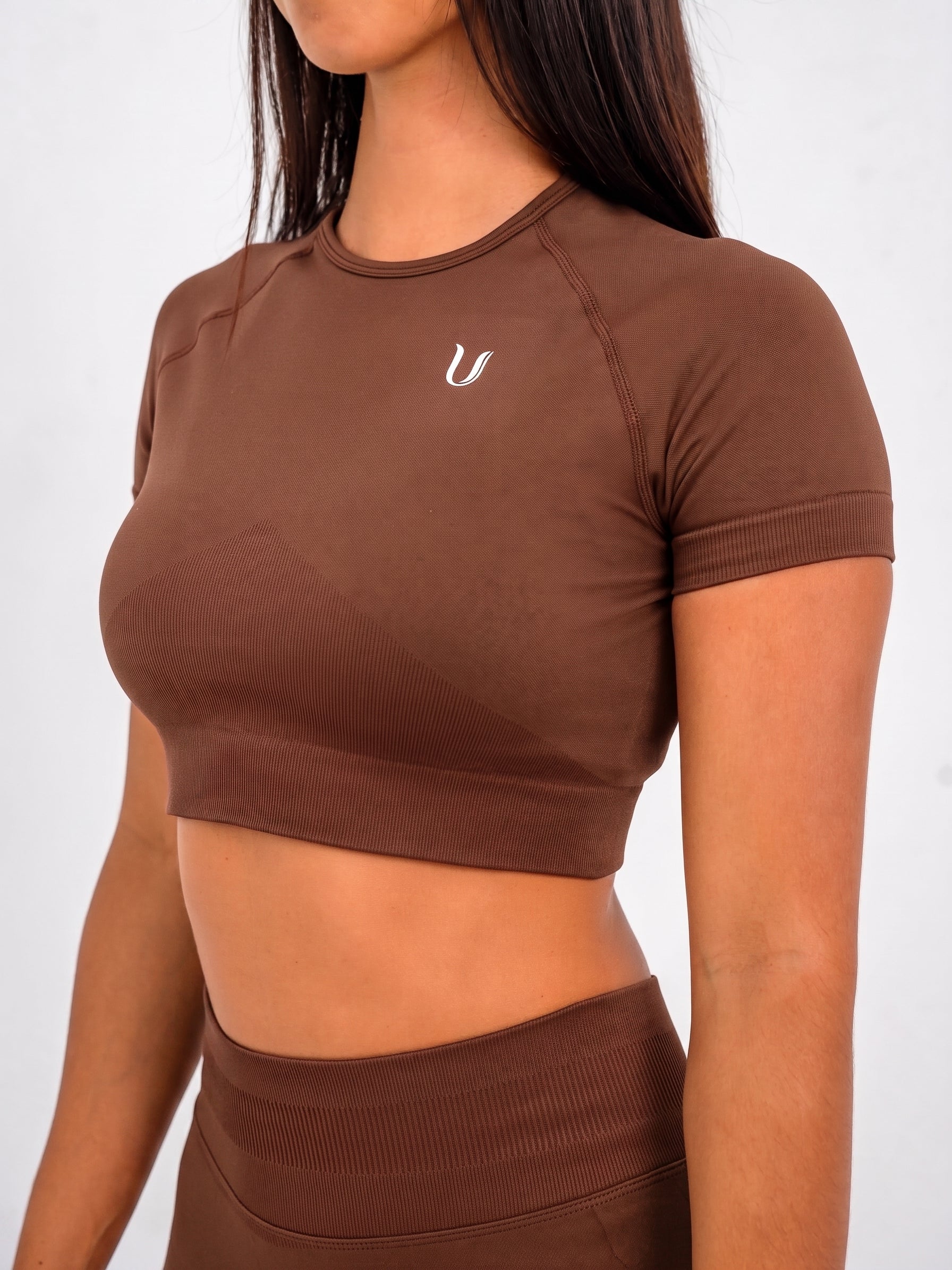 Luna | Premium Seamless Crop Top - Bruin