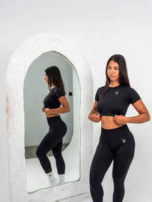 Luna | Premium Seamless Crop Top - Zwart
