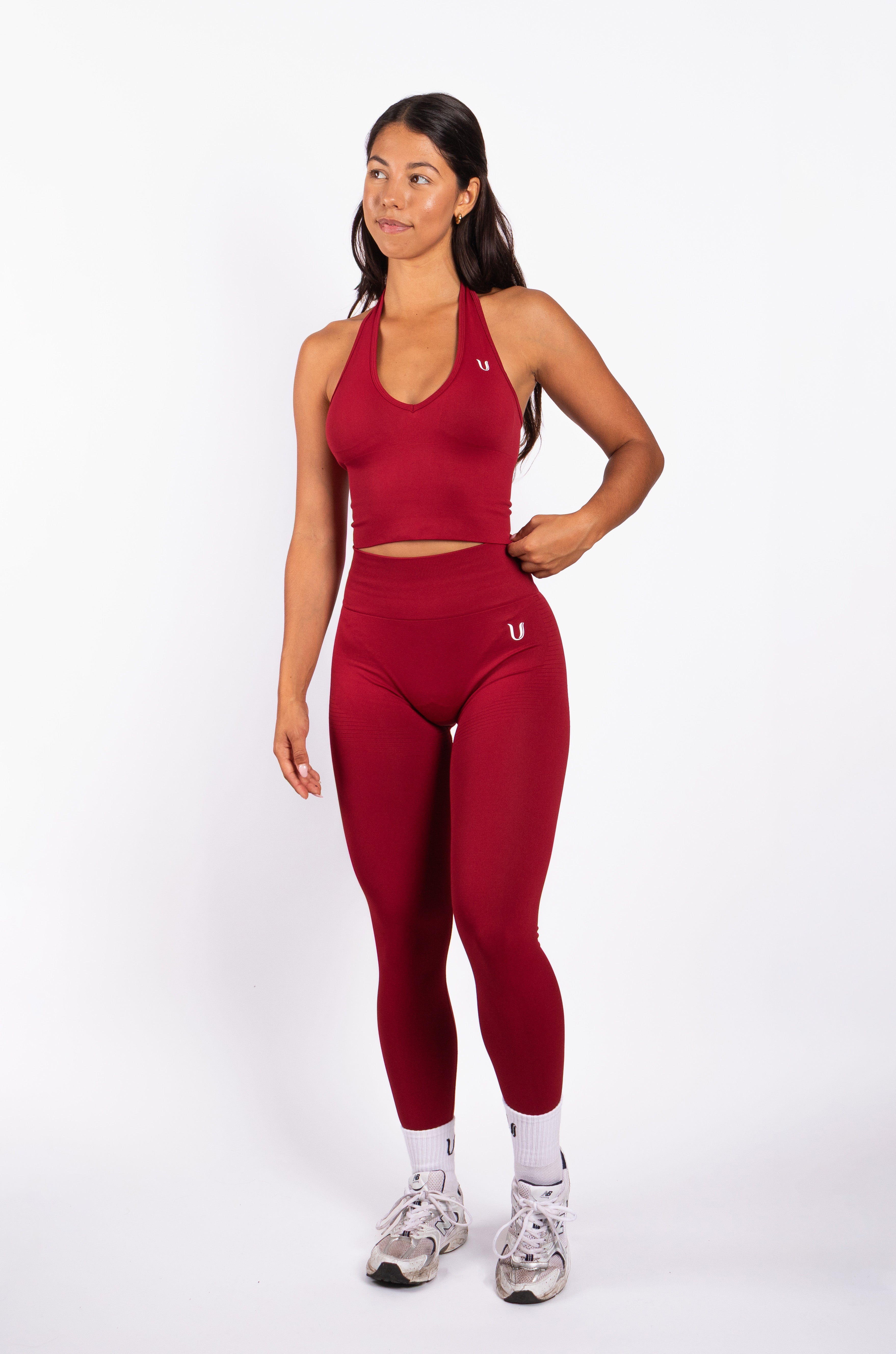Bibi | Gerippte Nahtlose Leggings – Rot