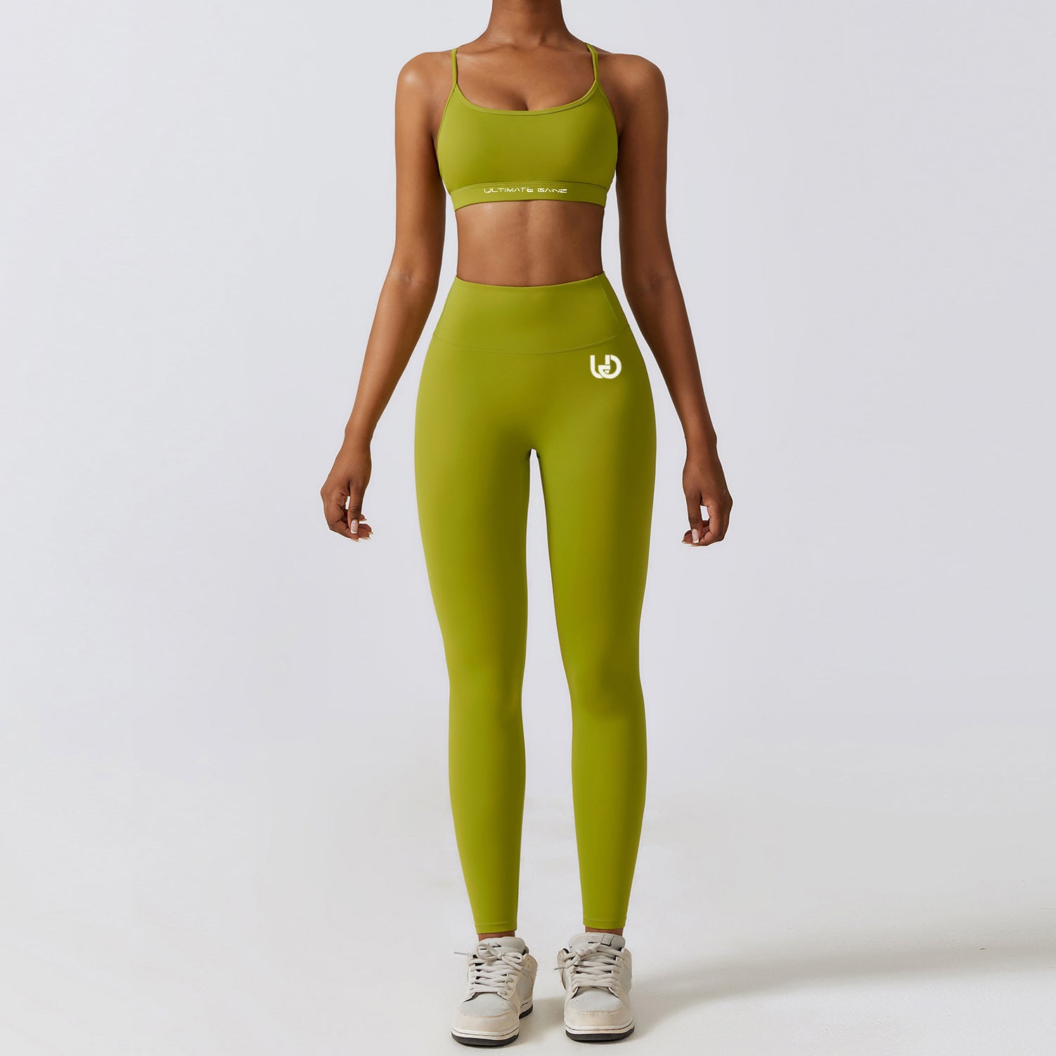 Hailey-Set | Nahtlos Top Leggings - Matcha