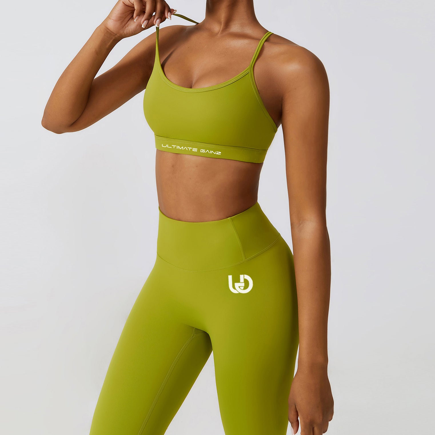 Hailey-Set | Nahtlos Top Leggings - Matcha