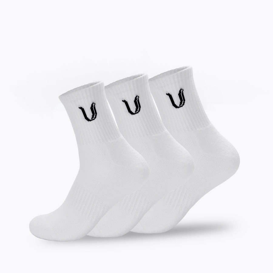 Ultimate Gainz - Performance Socken Unisex - Weiß 3 Paar